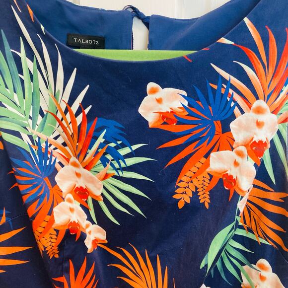 Talbots Tropical Orchid Print Dress Size 2 - Picture 7 of 10